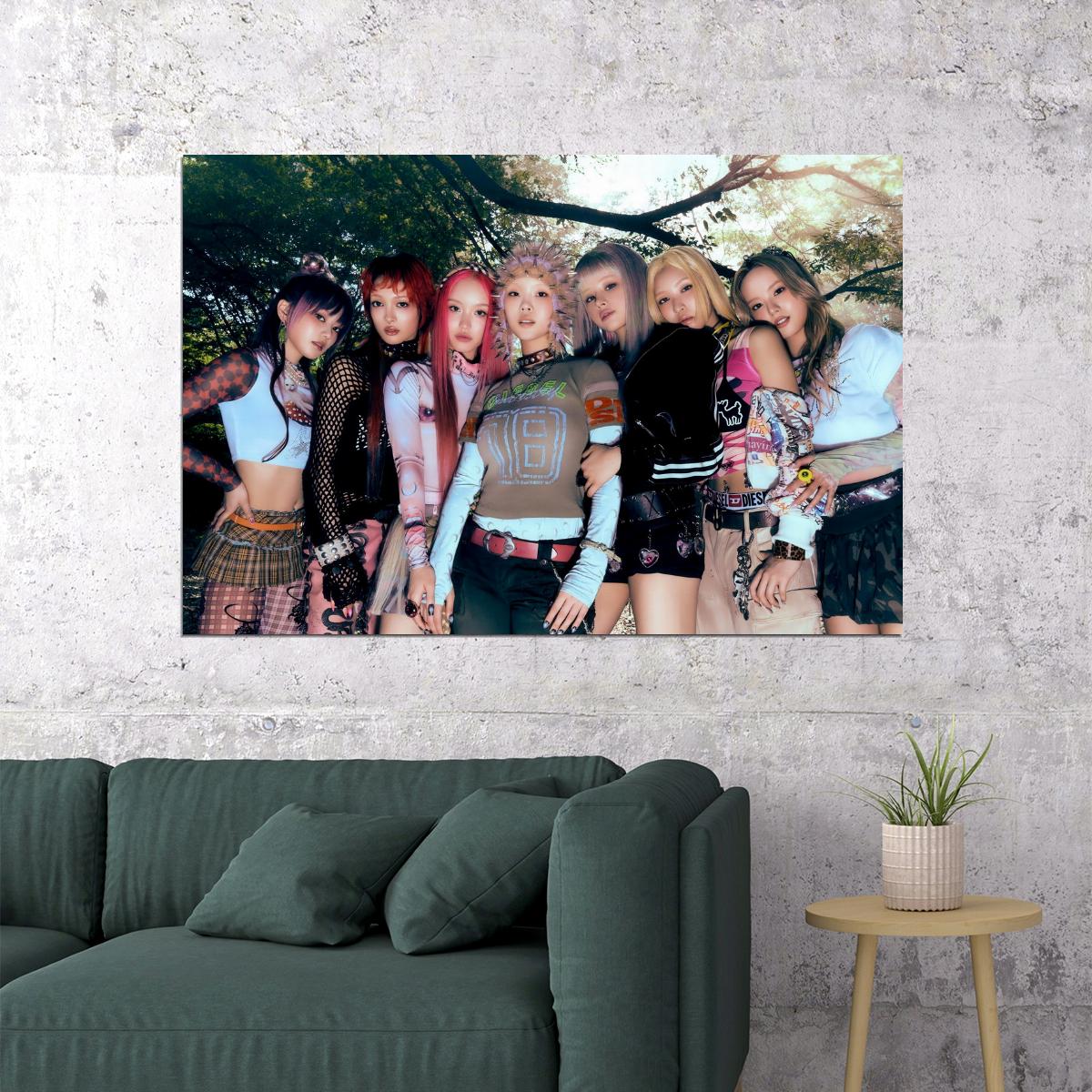 XG IYKYK Concept Photo K-pop Music Poster Y2K Neo Futurism Aesthetic Female Cyber Kpop Idol Fashion Print Trendy Kpop Girl Group Wall Art