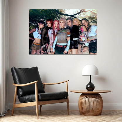 XG IYKYK Concept Photo K-pop Music Poster Y2K Neo Futurism Aesthetic Female Cyber Kpop Idol Fashion Print Trendy Kpop Girl Group Wall Art