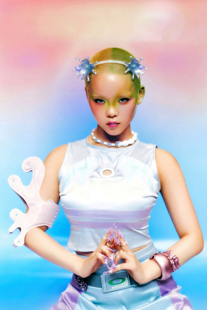 XG Cocona IYKYK Concept Photo K-pop Music Poster Y2K Neo Futurism Aesthetic Female Cyber Kpop Idol Fashion Print Trendy Kpop Girl Group Wall Art - xonomax