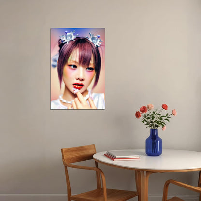 XG Hinata IYKYK Concept Photo K-pop Music Poster Y2K Neo Futurism Aesthetic Female Cyber Kpop Idol Fashion Print Trendy Kpop Girl Group Wall Art