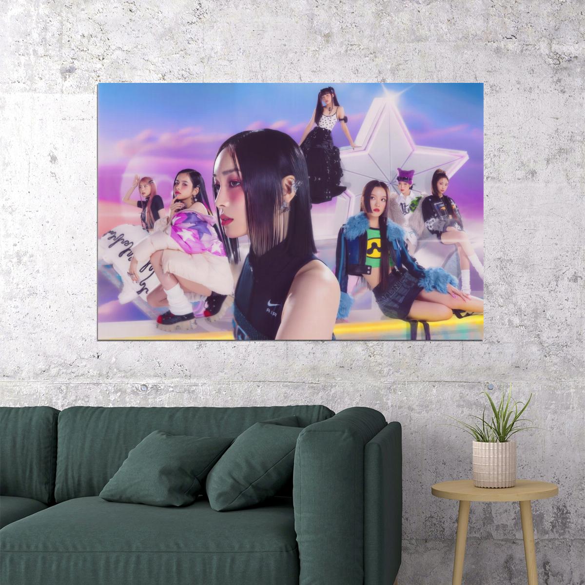 XG SHOOTING STAR Group Photo K-pop Music Poster Y2K Neo Futurism Aesthetic Female Cyber Kpop Idol Fashion Print Trendy Kpop Girl Group Wall Art