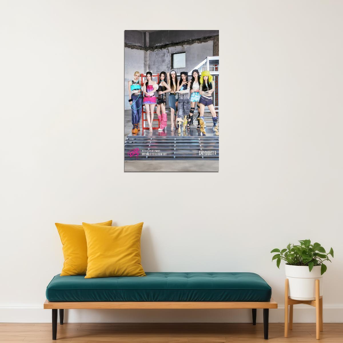 BABYMONSTER Group Photo Drip Album Teaser Image Music Poster K-Pop Home Decor For Living Room Aesthetic Kpop Female Girl Group Korean Fashion Idol Wall Art Print - xonomax