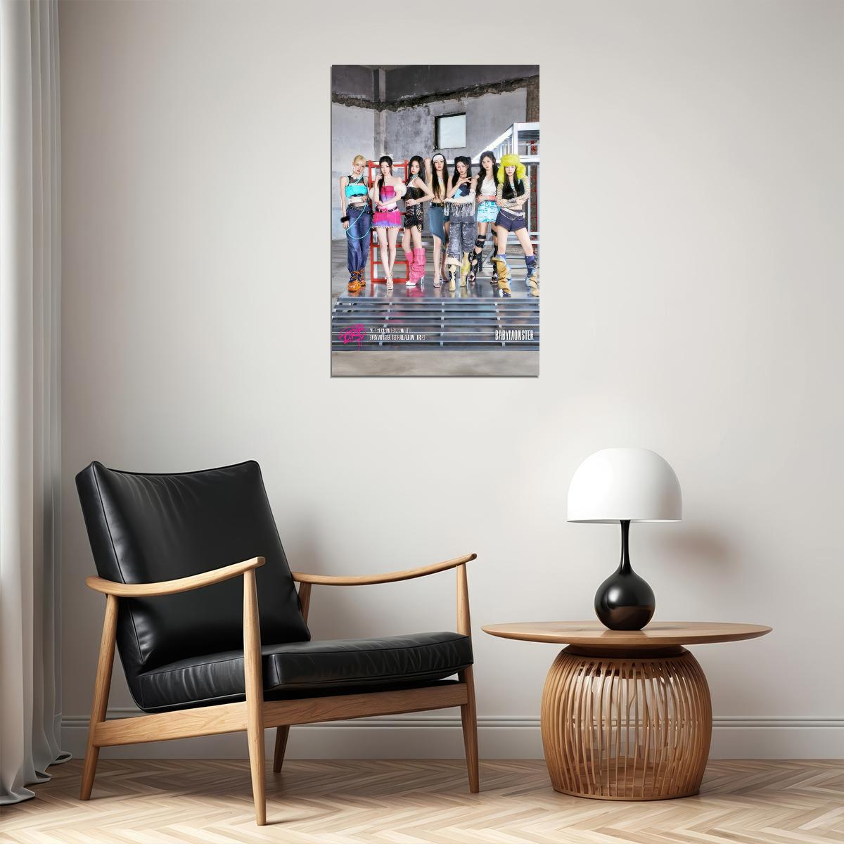 BABYMONSTER Group Photo Drip Album Teaser Image Music Poster K-Pop Home Decor For Living Room Aesthetic Kpop Female Girl Group Korean Fashion Idol Wall Art Print - xonomax
