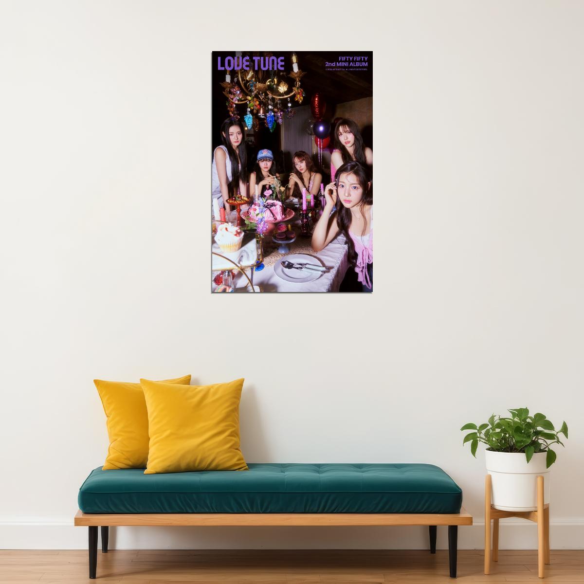 FIFTY FIFTY Photo Music Poster K-Pop Home Decor For Living Room Aesthetic Kpop Female Girl Group Korean Fashion Idol Wall Art Print - xonomax