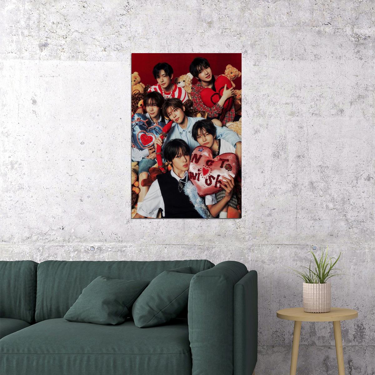 NCT WISH K-Pop Photo Boy Band Valentine's Day Themed Concept Image Music Poster Wall Art Print Cute Decor Collectible for Fans