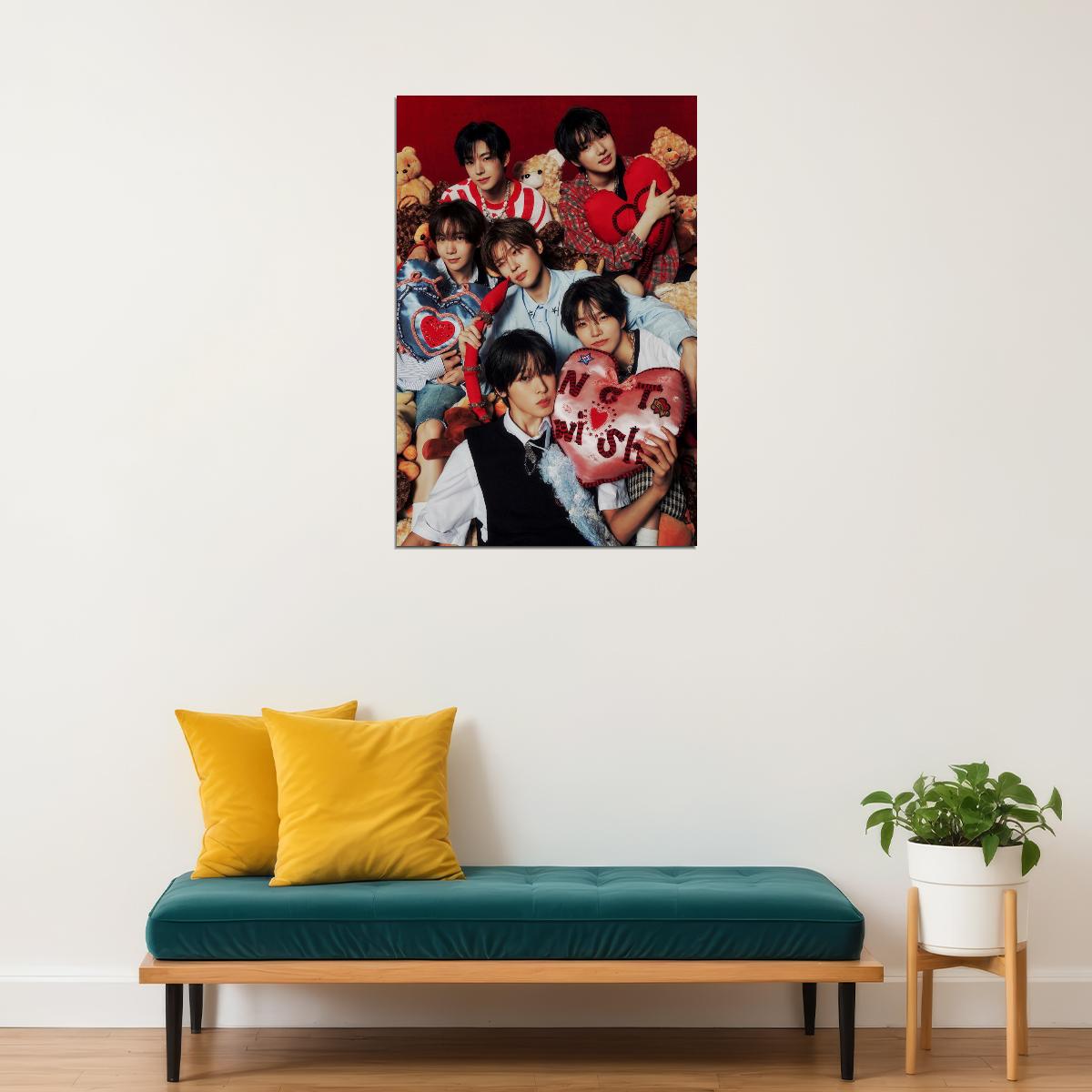 NCT WISH K-Pop Photo Boy Band Valentine's Day Themed Concept Image Music Poster Wall Art Print Cute Decor Collectible for Fans