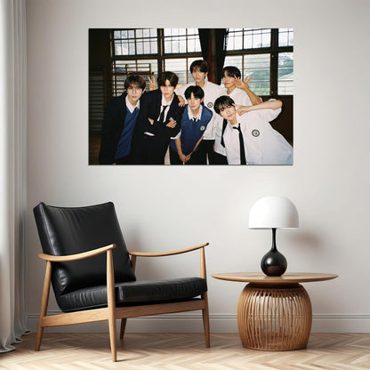 NCT WISH Concept Photo Music Poster K-Pop Boy Band School Uniform Look Nostalgic Aesthetic Wall Art Home Decor For Living Room Gift for Fans