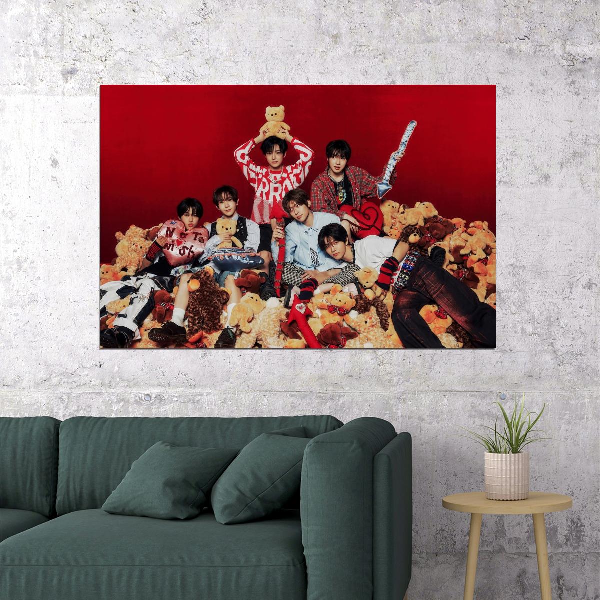 NCT WISH K-Pop Photo Boy Band Valentine's Day Themed Concept Image Music Poster Wall Art Print Cute Decor Collectible for Fans - xonomax