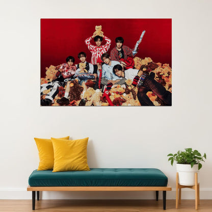 NCT WISH K-Pop Photo Boy Band Valentine's Day Themed Concept Image Music Poster Wall Art Print Cute Decor Collectible for Fans - xonomax