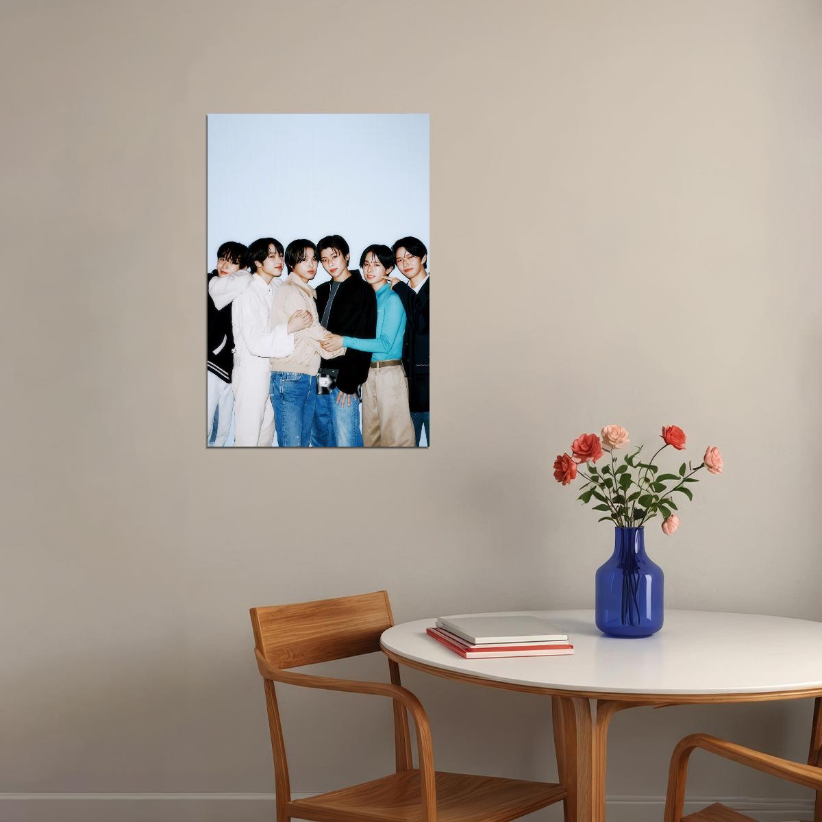 NCT WISH Photo Poster K-Pop Boy Band Group Portrait Warm Pastel Aesthetic Music Wall Art Print Cozy Home Decor For Living Room Gift for Fans