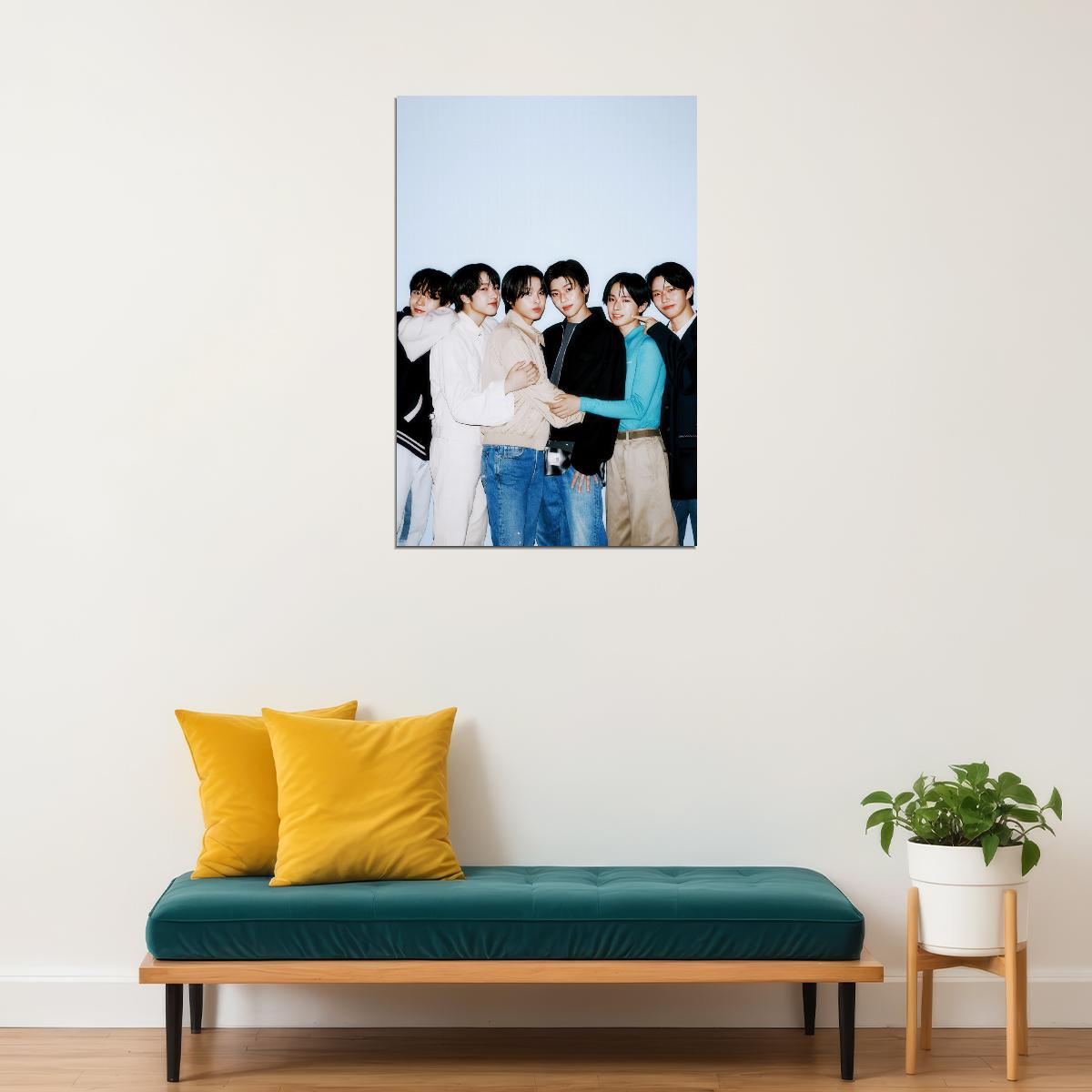 NCT WISH Photo Poster K-Pop Boy Band Group Portrait Warm Pastel Aesthetic Music Wall Art Print Cozy Home Decor For Living Room Gift for Fans