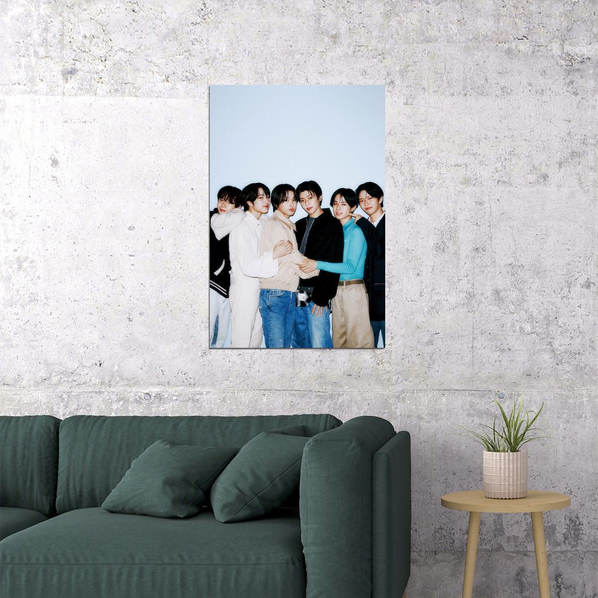 NCT WISH Photo Poster K-Pop Boy Band Group Portrait Warm Pastel Aesthetic Music Wall Art Print Cozy Home Decor For Living Room Gift for Fans