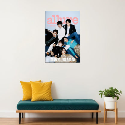 NCT WISH K-Pop Group Magazine Cover Allure Photographic Style Music Poster Wall Art Print Home Decor For Living Room Collectible