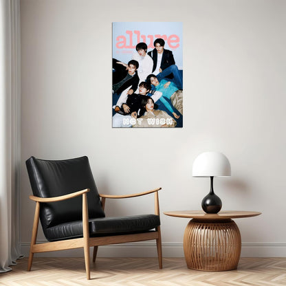 NCT WISH K-Pop Group Magazine Cover Allure Photographic Style Music Poster Wall Art Print Home Decor For Living Room Collectible