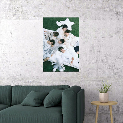 NCT WISH K-Pop Boy Band Cozy Bed Scene Sleepover Theme Music Poster Wall Art Print Cute Home Decor For Living Room Collectible Collectible