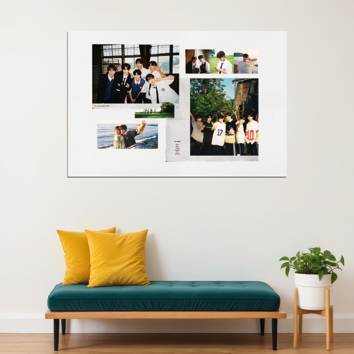 NCT WISH Steady Concept Photo Music Poster K-Pop Boy Band Print Group Shot Cute Aesthetic Wall Art Home Decor For Living Room Gift for Fans