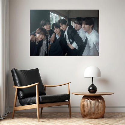 NCT WISH Steady Concept Photo Music Poster K-Pop Boy Band Print Group Shot Cute Aesthetic Wall Art Home Decor For Living Room Gift for Fans