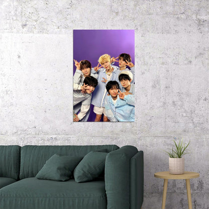 NCT WISH Steady Concept Photo Music Poster K-Pop Boy Band Print Group Shot Cute Aesthetic Wall Art Home Decor For Living Room Gift for Fans