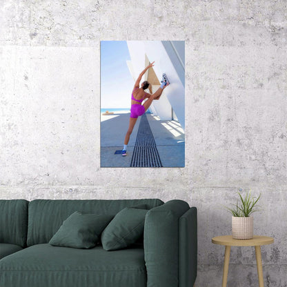 Amanda Bisk Hot Fitness Model Poster Gym Motivational Wall Art Inspirational Workout Yoga Room Decor Aesthetic Sports Print Yoga Wall Decor Athletic Icon HD Photo Print