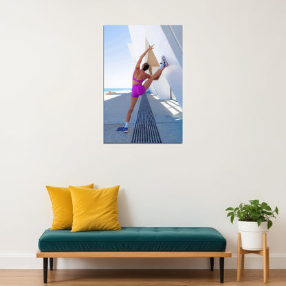 Amanda Bisk Hot Fitness Model Poster Gym Motivational Wall Art Inspirational Workout Yoga Room Decor Aesthetic Sports Print Yoga Wall Decor Athletic Icon HD Photo Print