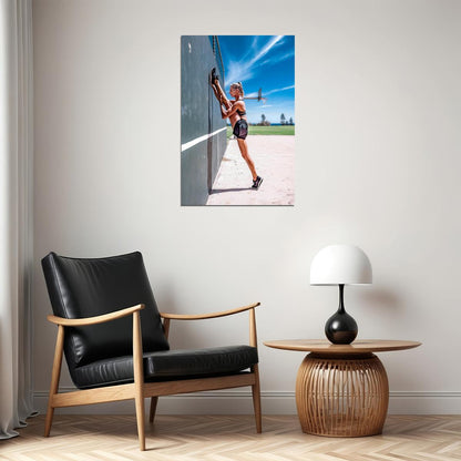 Amanda Bisk Hot Fitness Model Poster Gym Motivational Wall Art Inspirational Workout Yoga Room Decor Aesthetic Sports Print Yoga Wall Decor Athletic Icon HD Photo Print