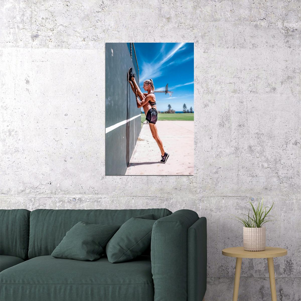 Amanda Bisk Hot Fitness Model Poster Gym Motivational Wall Art Inspirational Workout Yoga Room Decor Aesthetic Sports Print Yoga Wall Decor Athletic Icon HD Photo Print