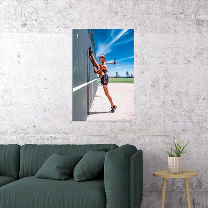 Amanda Bisk Hot Fitness Model Poster Gym Motivational Wall Art Inspirational Workout Yoga Room Decor Aesthetic Sports Print Yoga Wall Decor Athletic Icon HD Photo Print