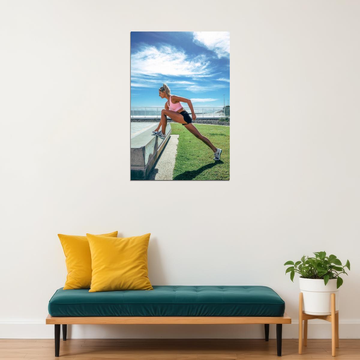 Amanda Bisk Hot Fitness Model Poster Gym Motivational Wall Art Inspirational Workout Yoga Room Decor Aesthetic Sports Print Yoga Wall Decor Athletic Icon HD Photo Print