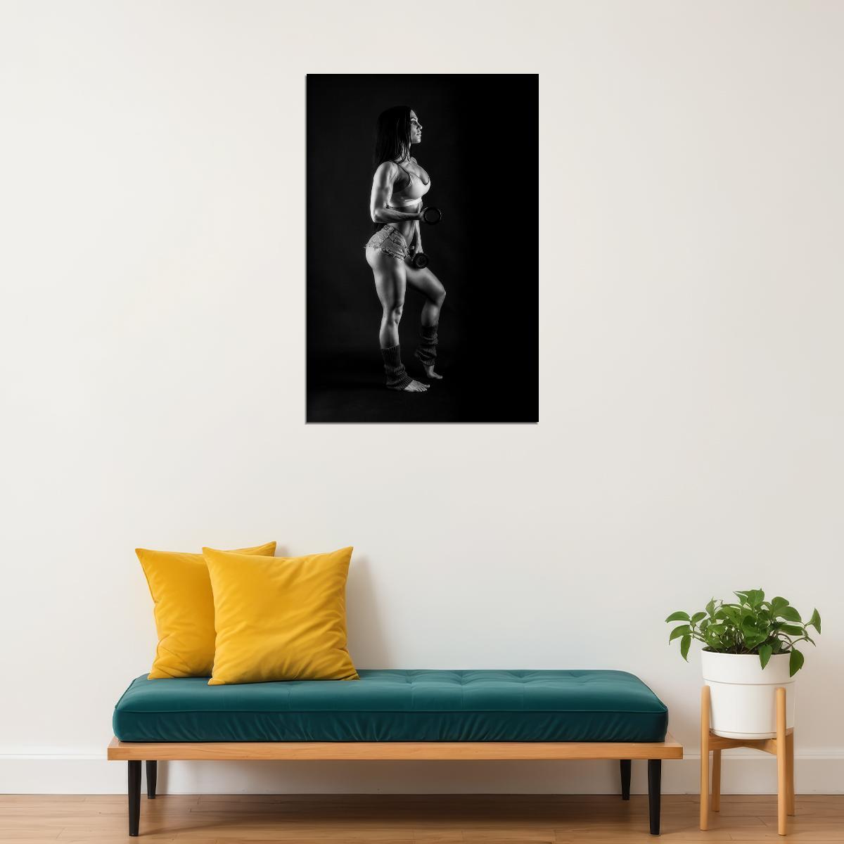 Anita Herbert Hot Fitness Model Poster Sexy Black and White Gym Wall Art Inspirational Workout Decor Aesthetic Sports Print Motivational Wall Decor Athletic Icon HD Photo Print