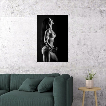 Anita Herbert Hot Fitness Model Poster Sexy Black and White Gym Wall Art Inspirational Workout Decor Aesthetic Sports Print Motivational Wall Decor Athletic Icon HD Photo Print