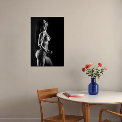 Anita Herbert Hot Fitness Model Poster Sexy Black and White Gym Wall Art Inspirational Workout Decor Aesthetic Sports Print Motivational Wall Decor Athletic Icon HD Photo Print