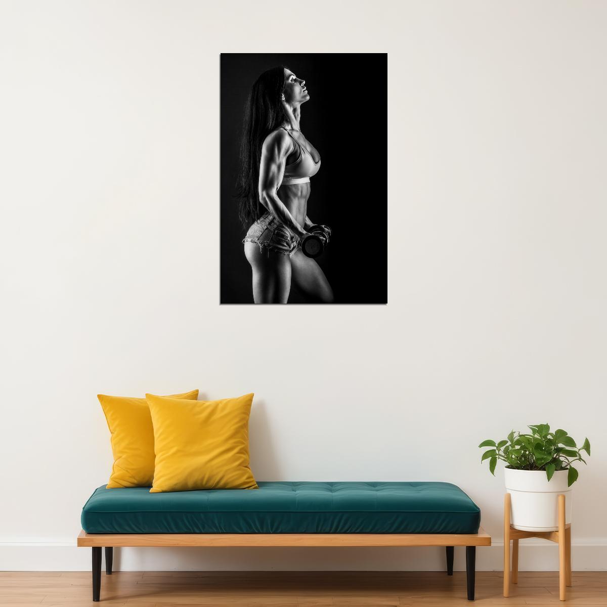 Anita Herbert Hot Fitness Model Poster Sexy Black and White Gym Wall Art Inspirational Workout Decor Aesthetic Sports Print Motivational Wall Decor Athletic Icon HD Photo Print