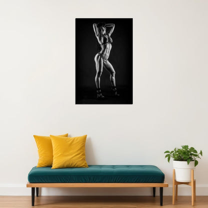 Anita Herbert Hot Fitness Model Poster Sexy Black and White Gym Wall Art Inspirational Workout Decor Aesthetic Sports Print Motivational Wall Decor Athletic Icon HD Photo Print