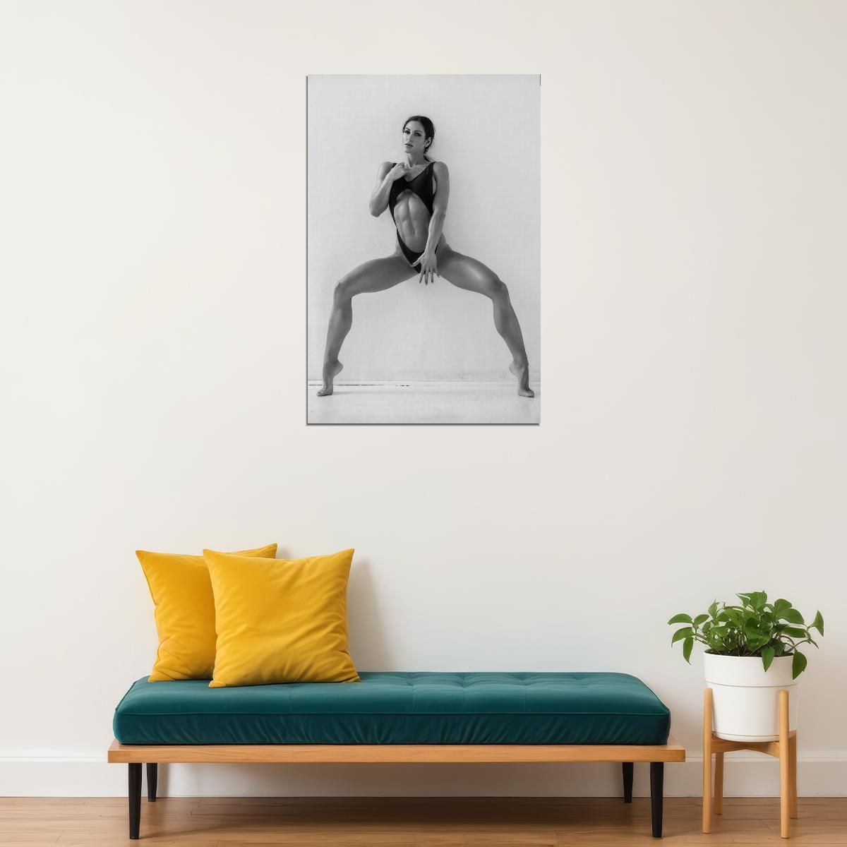 Anita Herbert Hot Fitness Model Poster Sexy Black and White Gym Wall Art Inspirational Workout Decor Aesthetic Sports Print Motivational Wall Decor Athletic Icon HD Photo Print - xonomax
