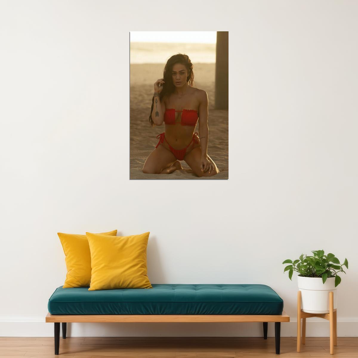 Brittany Coutu Hot Fitness Model Poster Sexy Bikini Wall Art Inspirational Workout Room Decor Aesthetic Sports Print Gym Motivational Wall Decor Athletic Icon HD Photo Print - xonomax