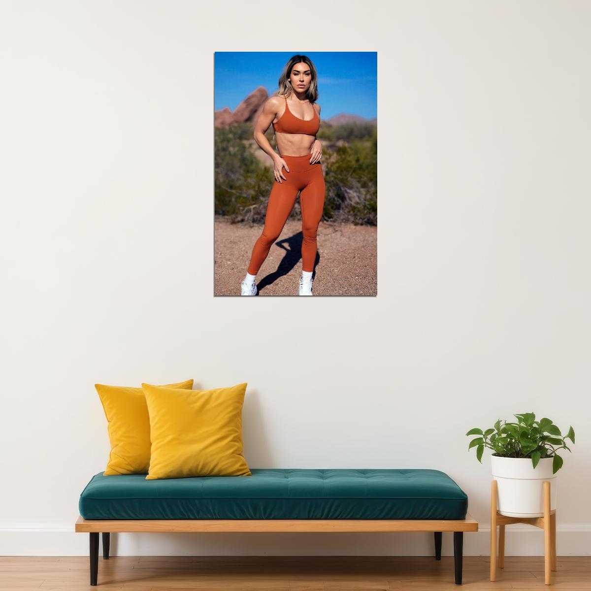 Cassandra Martin Hot Fitness Model Poster Gym Motivational Wall Art Sexy Inspirational Workout Room Decor Aesthetic Sports Print Exercise Wall Decor Athletic Icon HD Photo Print