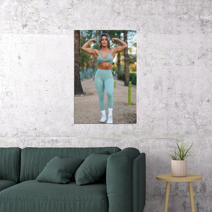 Cassandra Martin Hot Fitness Model Poster Strong Sexy Women Wall Art Inspirational Workout Room Decor Aesthetic Sports Gym Motivational Wall Decor Athletic Icon HD Photo Print