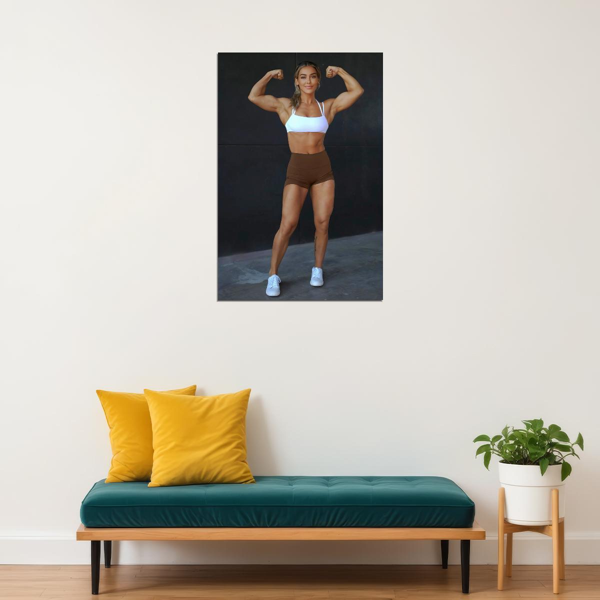 Cassandra Martin Hot Fitness Model Poster Strong Sexy Women Wall Art Inspirational Workout Room Decor Aesthetic Sports Gym Motivational Wall Decor Athletic Icon HD Photo Print