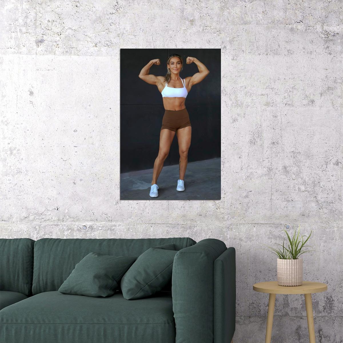 Cassandra Martin Hot Fitness Model Poster Strong Sexy Women Wall Art Inspirational Workout Room Decor Aesthetic Sports Gym Motivational Wall Decor Athletic Icon HD Photo Print