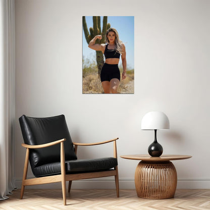 Cassandra Martin Hot Fitness Model Poster Strong Sexy Women Wall Art Inspirational Workout Room Decor Aesthetic Sports Gym Motivational Wall Decor Athletic Icon HD Photo Print