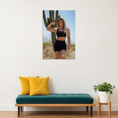 Cassandra Martin Hot Fitness Model Poster Strong Sexy Women Wall Art Inspirational Workout Room Decor Aesthetic Sports Gym Motivational Wall Decor Athletic Icon HD Photo Print