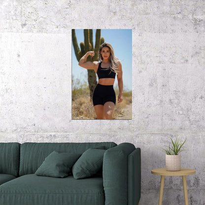 Cassandra Martin Hot Fitness Model Poster Strong Sexy Women Wall Art Inspirational Workout Room Decor Aesthetic Sports Gym Motivational Wall Decor Athletic Icon HD Photo Print