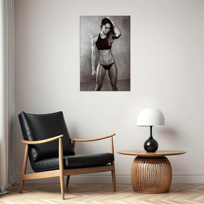 Chontel Duncan Hot Fitness Model Poster Sexy Black and White Gym Wall Art Inspirational Workout Decor Aesthetic Sports Print Motivational Wall Decor Athletic Icon HD Photo Print