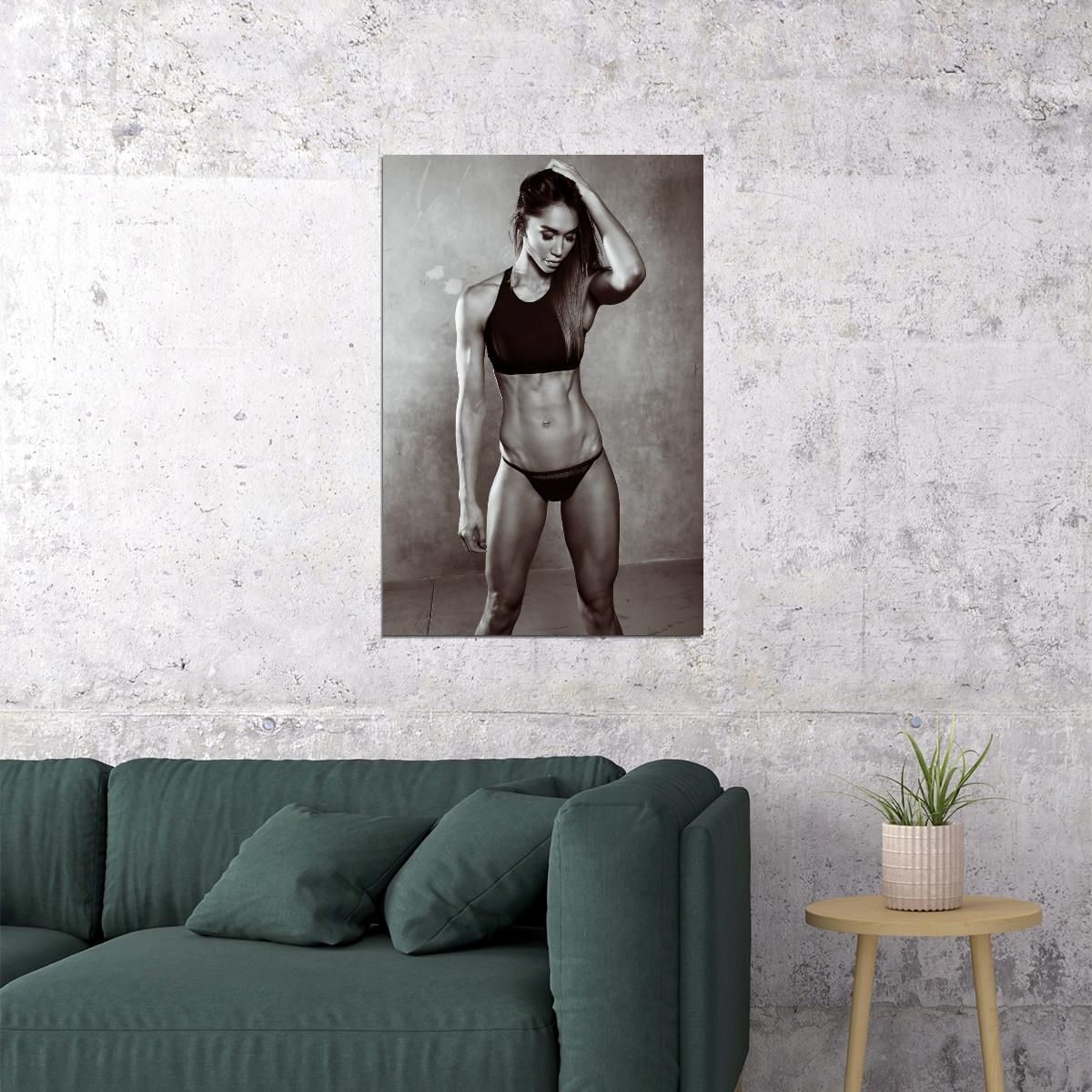 Chontel Duncan Hot Fitness Model Poster Sexy Black and White Gym Wall Art Inspirational Workout Decor Aesthetic Sports Print Motivational Wall Decor Athletic Icon HD Photo Print