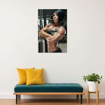 Dana Linn Bailey Famous Female Bodybuilder Olympia Shot Fitness Poster Inspirational Gym Decor Woman Athletes Icon Bodybuilding Workout HD Photo Print Workout Motivational Wall Art