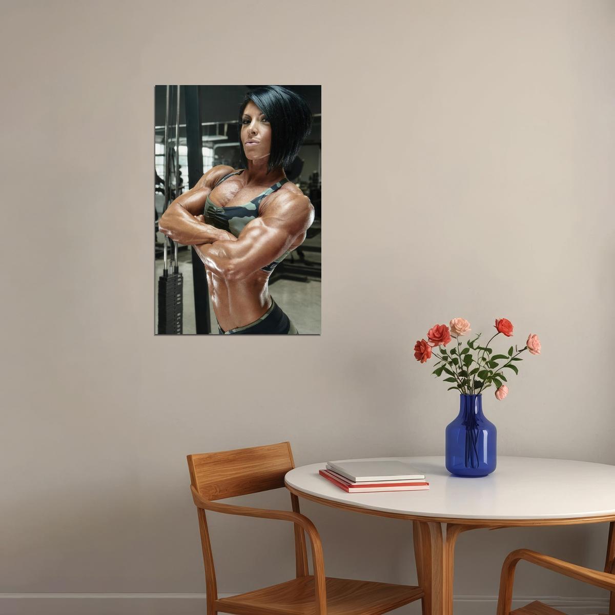 Dana Linn Bailey Famous Female Bodybuilder Olympia Shot Fitness Poster Inspirational Gym Decor Woman Athletes Icon Bodybuilding Workout HD Photo Print Workout Motivational Wall Art