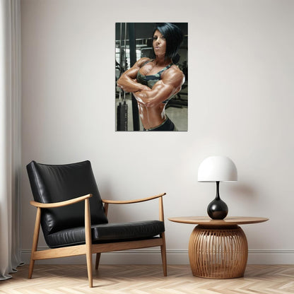 Dana Linn Bailey Famous Female Bodybuilder Olympia Shot Fitness Poster Inspirational Gym Decor Woman Athletes Icon Bodybuilding Workout HD Photo Print Workout Motivational Wall Art