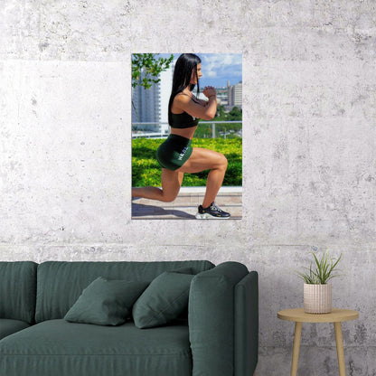 Eva Andressa Hot Fitness Model Poster Strong Sexy Women Wall Art Inspirational Workout Room Decor Aesthetic Sports Print Gym Motivational Wall Decor Athletic Icon HD Photo Print