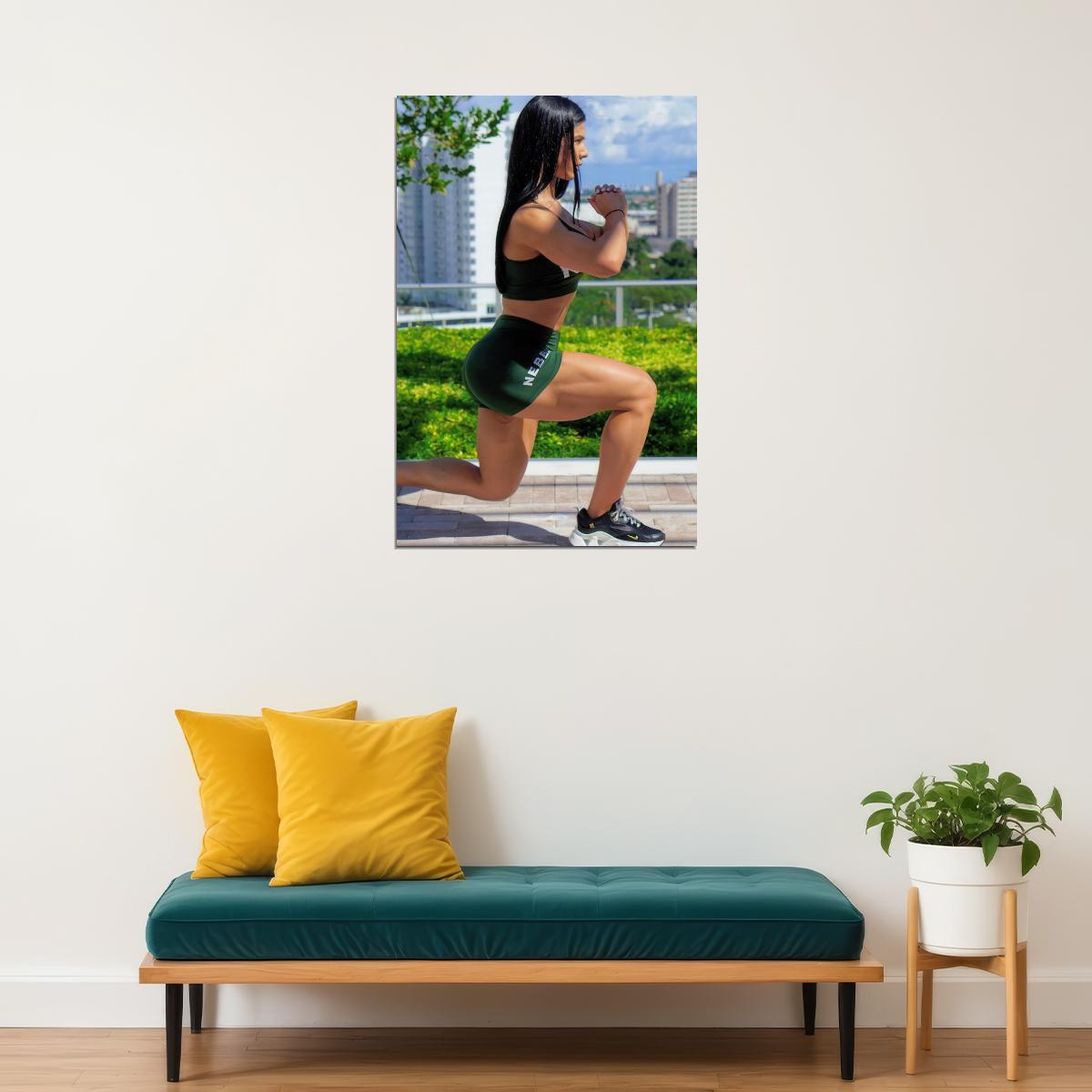 Eva Andressa Hot Fitness Model Poster Strong Sexy Women Wall Art Inspirational Workout Room Decor Aesthetic Sports Print Gym Motivational Wall Decor Athletic Icon HD Photo Print