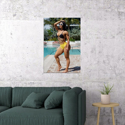 Eva Andressa Hot Fitness Model Poster Sexy Bikini Wall Art Inspirational Workout Room Decor Aesthetic Sports Print Gym Motivational Wall Decor Athletic Icon HD Photo Print